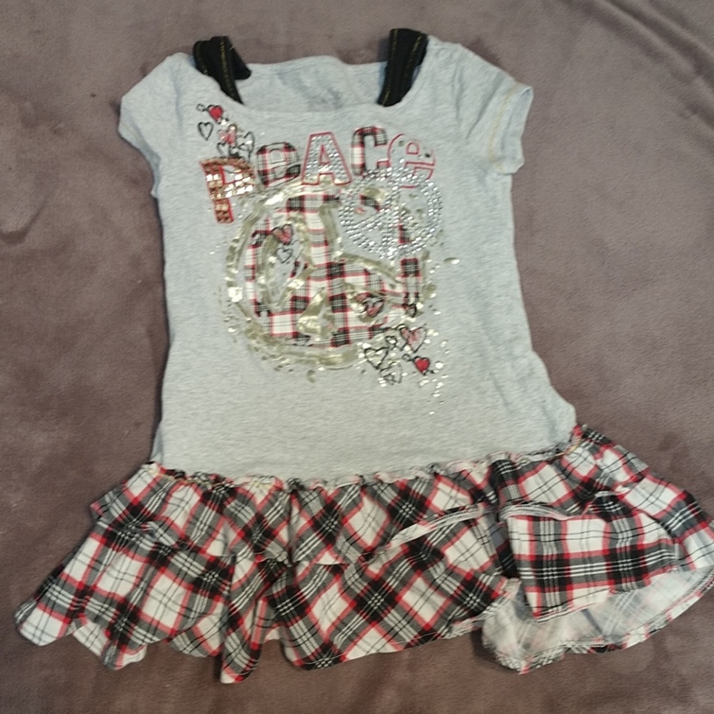 Justice girls peace dress shirt